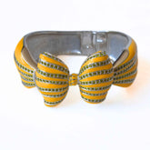 Bow Yellow Enamel and Crystal Bangle