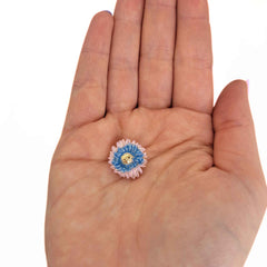 Aster Enamel Pin Badge - September Birth Flower - Distinctly British