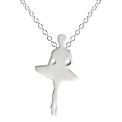 Sterling Silver Ballerina Releve Pendant and Chain - Distinctly British