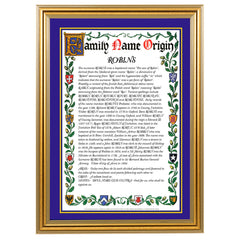 Heraldic Name Framed Prints - Personalised Gift - Distinctly British