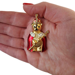 King Teddy Bear Brooch - Distinctly British