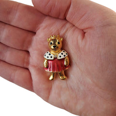 Princess Teddy Bear Brooch - Distinctly British