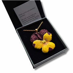 Violet Flower Pendant (Large) - February Birth Flower Necklace - Distinctly British