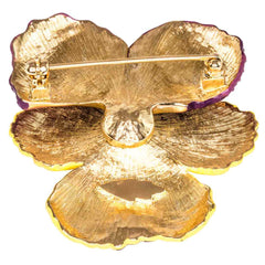 Violet Flower Brooch (Large) - February Birth Flower Brooch - Distinctly British