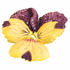 Violet Flower Brooch (Large) - February Birth Flower Brooch - Distinctly British