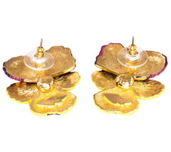 Violet Flower Earrings (Large) - February Birth Flower Earrings - Distinctly British
