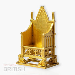 Miniature Coronation Chair - Antiqued or Gold Plated -  Distinctly British