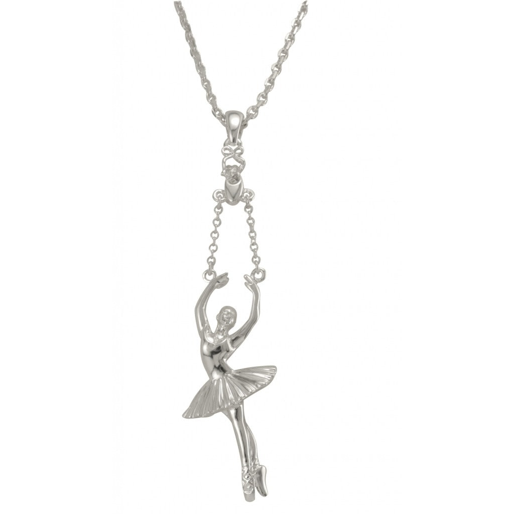 Ballerina Releve Arms 5th Pendant - Silver Plated - Distinctly British