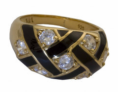 Black Enamel Weave Ring - TimeLine Gifts