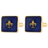 Blue Enamelled Fleur Cufflinks - TimeLine Gifts