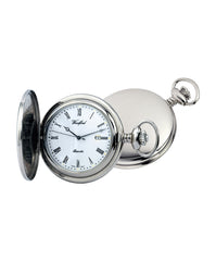 Woodford Plain Chrome Plated Full Hunter Quartz Pocket Watch - Distinctly British