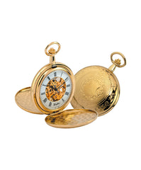 Woodford Twin Lid Mechanical Pocket Watch with Exposed Movement - Distinctly British