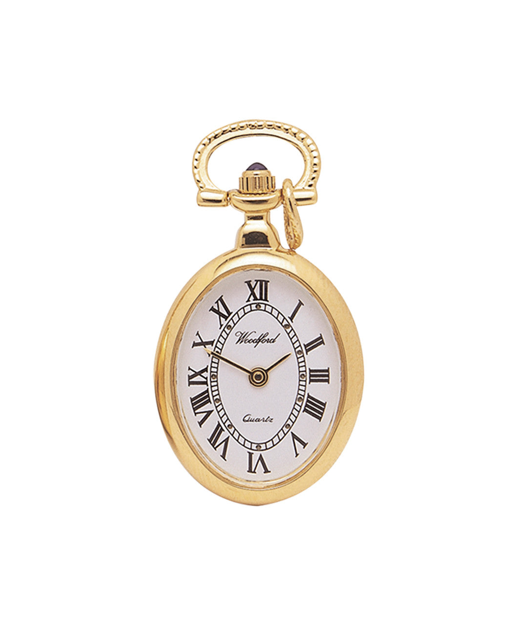 Gold Plated Quartz Pendant Watch on Chain - Distinctly British