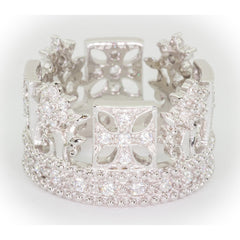 George IV Diadem Ring- Silver .75ct Diamond - Distinctly British