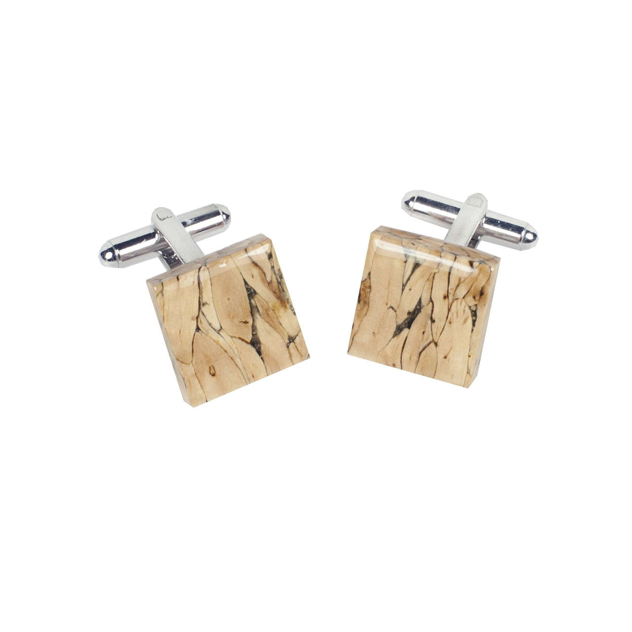 Natural Square Heather Cufflinks - Distinctly British