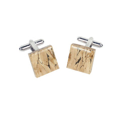 Natural Square Heather Cufflinks - Distinctly British