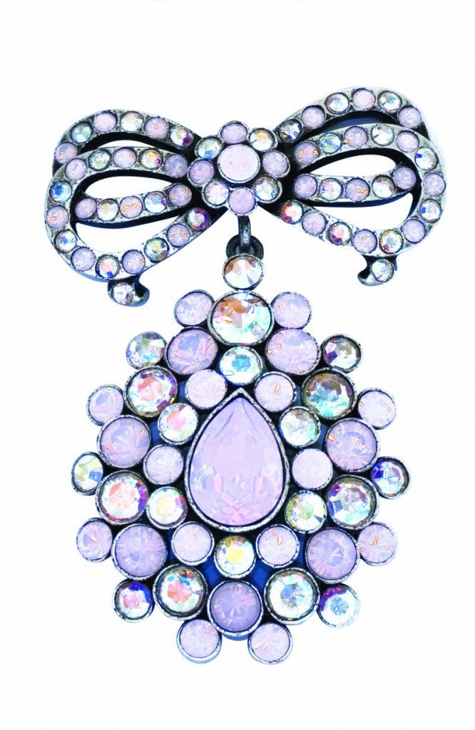 Pink Garland Silver-Toned Brooch - TimeLine Gifts