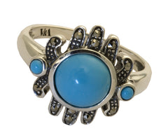 Silver Art Deco Turquoise Ring - Distinctly British
