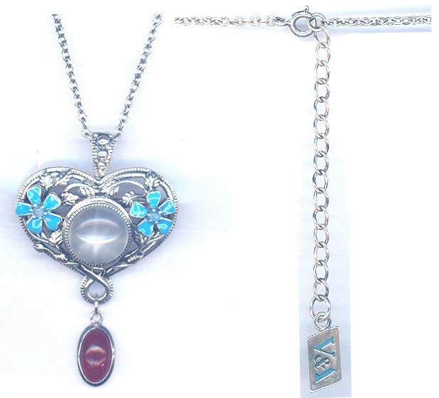 Silver Heart & Flower Pendant - TimeLine Gifts