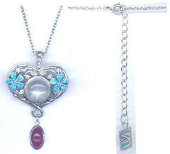 Silver Heart & Flower Pendant - TimeLine Gifts