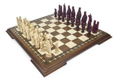 Westminster Abbey Chess Set by Studio Anne Carlton, featuring intricately designed historical figure pieces on a chessboard, perfect for collectors and players.