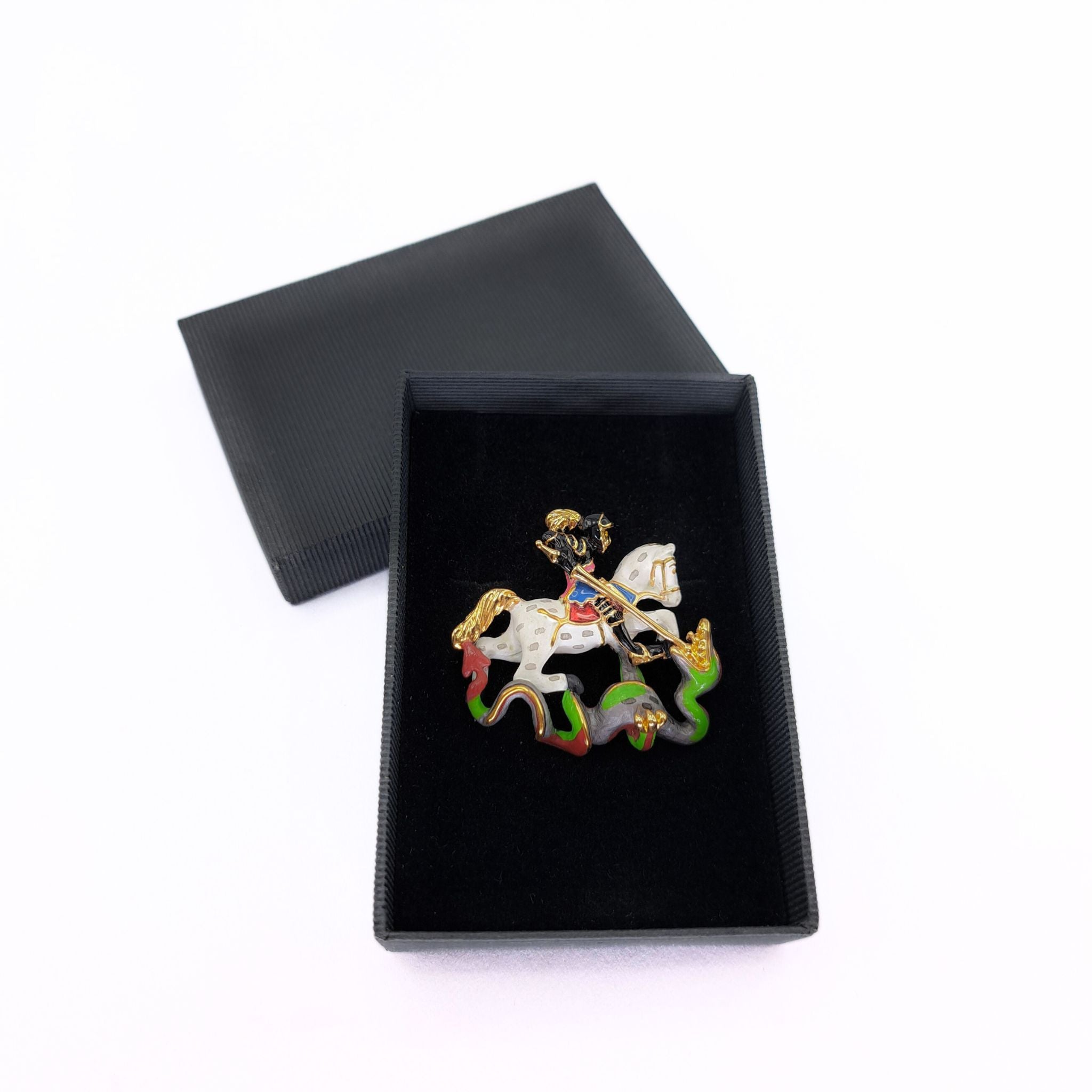 St George and The Dragon Brooch boxed