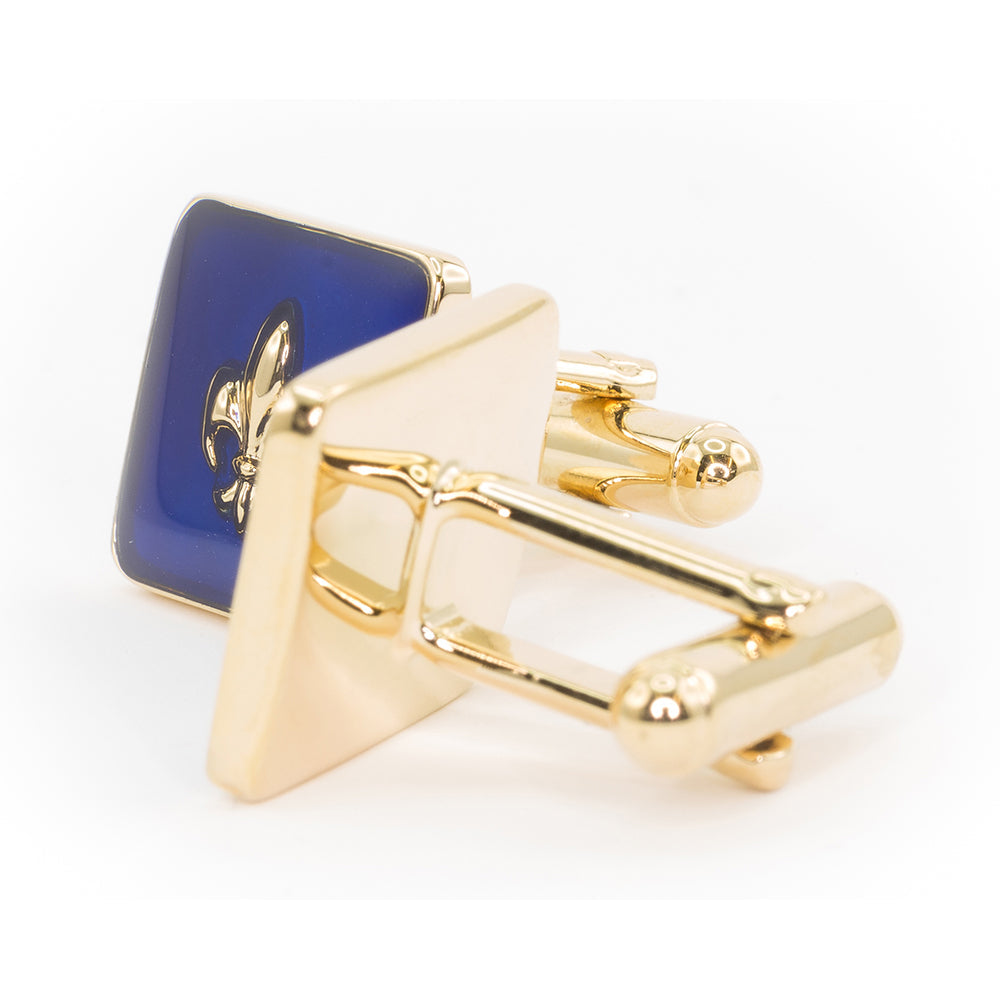 Blue Enamelled Fleur Cufflinks