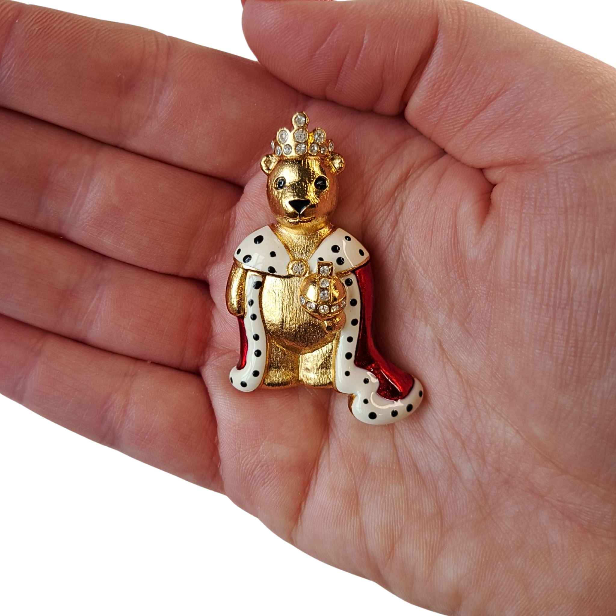 Queen Teddy Bear Brooch