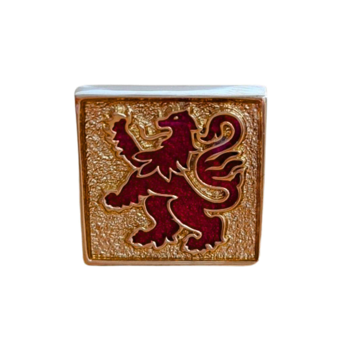 Lion Rampant Red and Gold Badge Pin