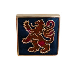 Lion Rampant Red and Blue Badge Pin