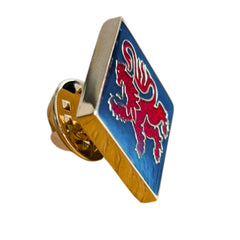 Lion Rampant Red and Blue Badge Pin