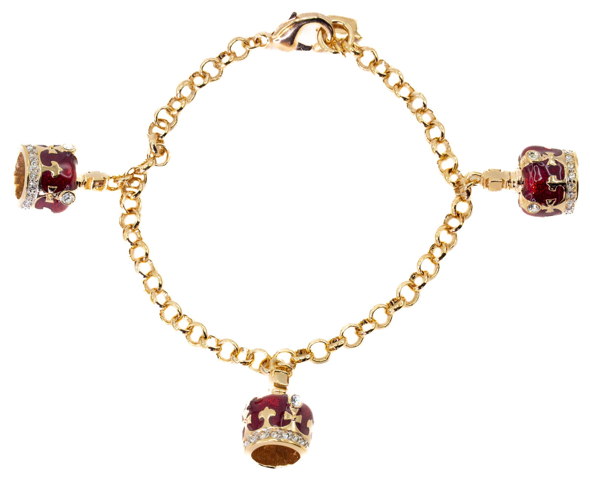 Three Crown Charm Bracelet