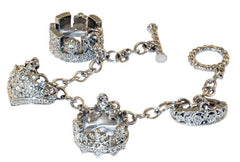 Tiara Four Charm Silver Toned Bracelet
