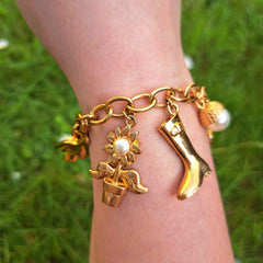 Gardening Charm bracelet on wrist