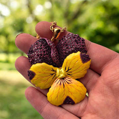 Violet Flower Pendant (Large) - February Birth Flower Necklace