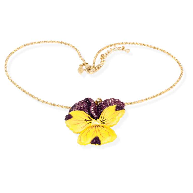 Violet Flower Pendant (Large) - February Birth Flower Necklace