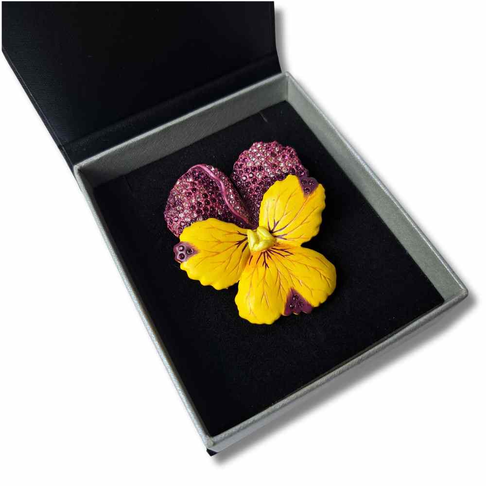 Violet Flower Brooch (Large) - February Birth Flower Brooch