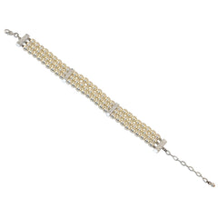 3 Row Graduated Faux Pearl Bracelet