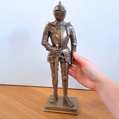 16th Century Foot Armour Resin Knight with hand pictured for scale