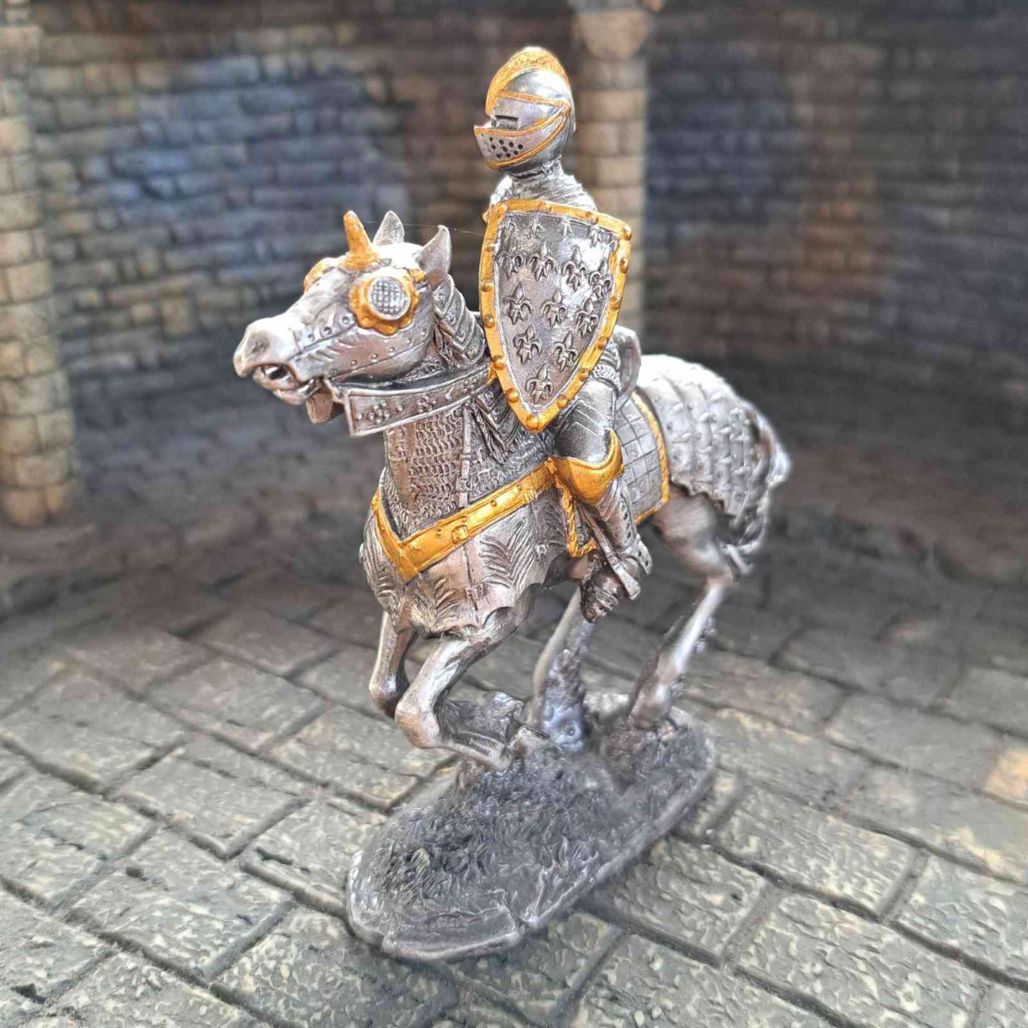 16th century horseback knight model side view