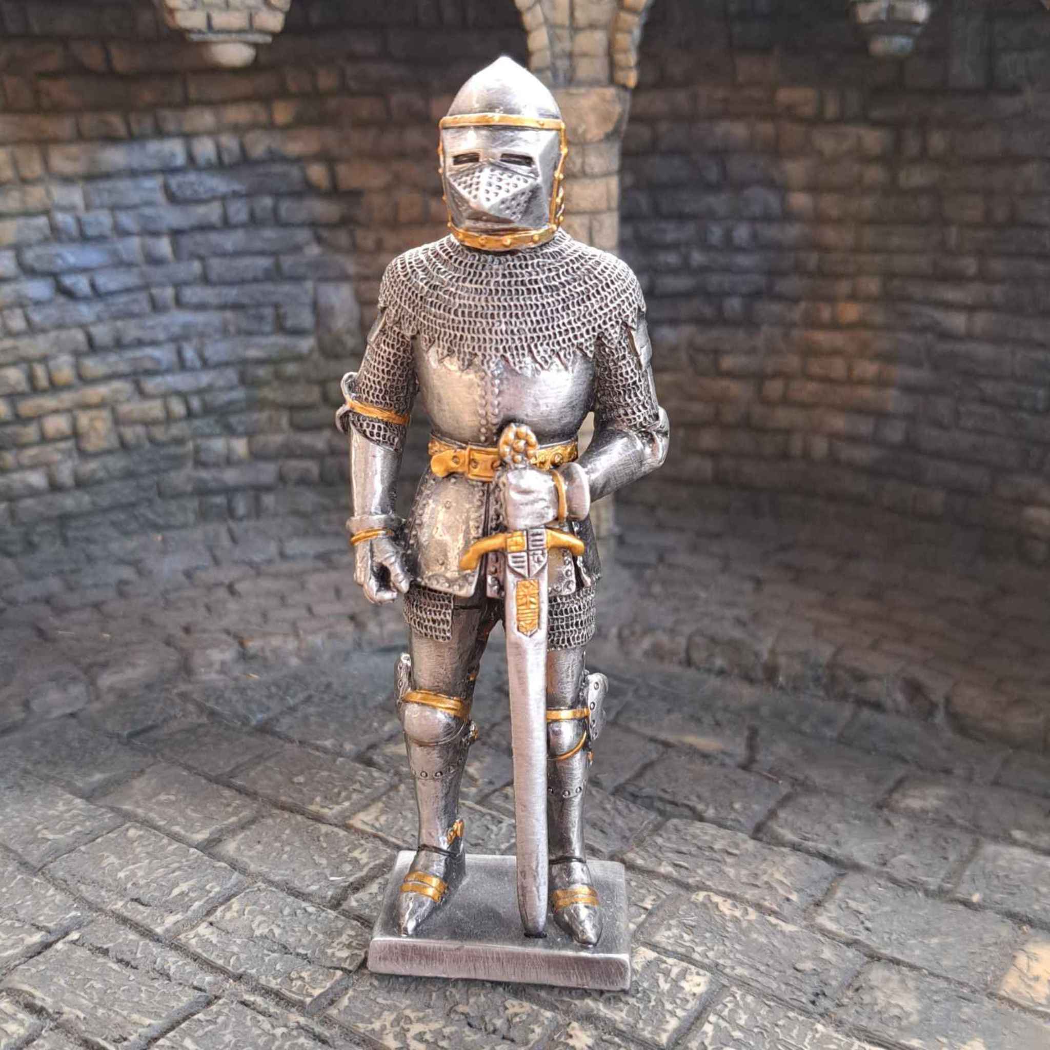 Bascinet 15th century metal knight close up view