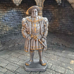 Henry VIII Metal statue close up 