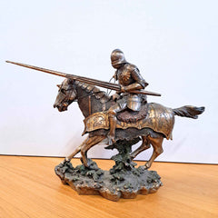 Large Mounted Tournament Knight on desk