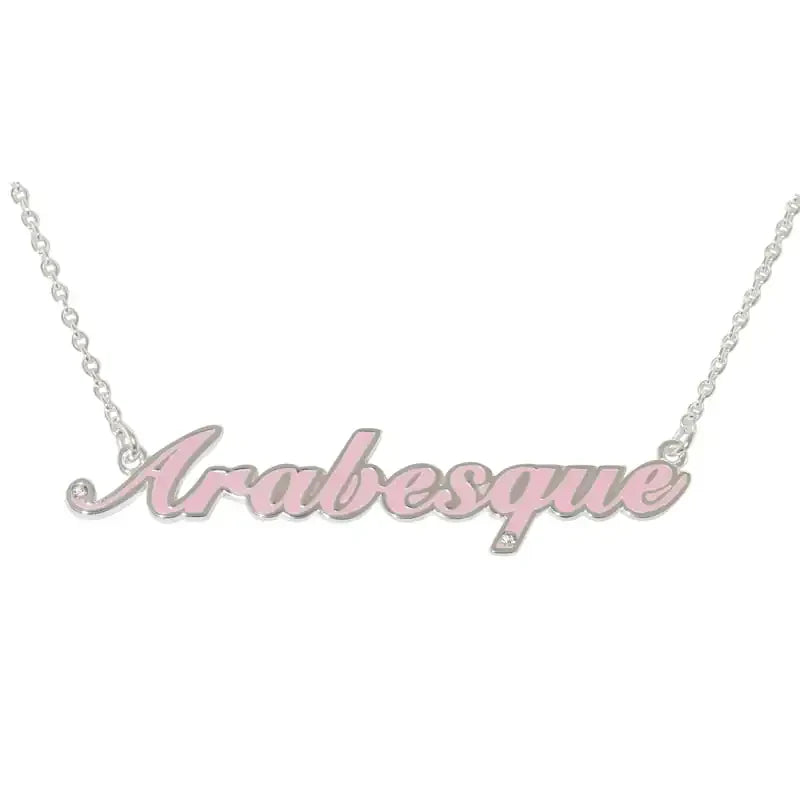 Arabesque Pendant Pink Enamel Silver Plated - TimeLine Gifts