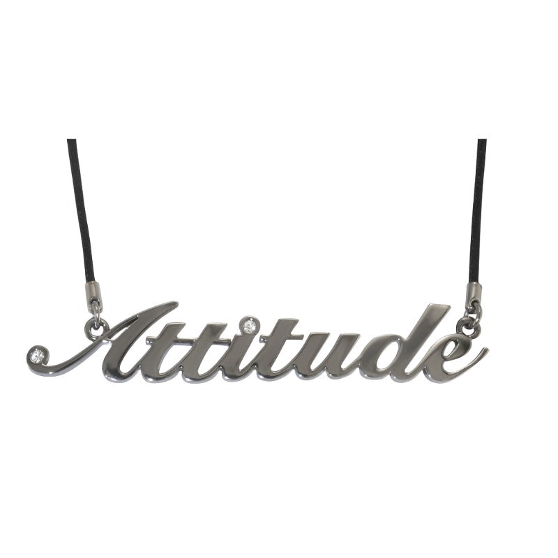 "Attitude" Large Pendant - Polished Hematite - TimeLine Gifts