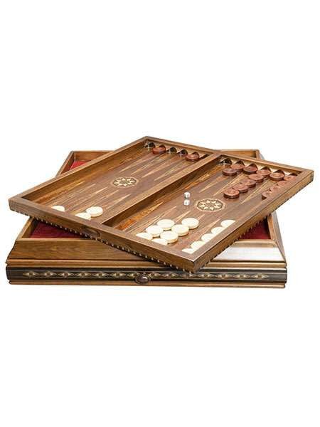 Backgammon & Chess Board with Storage Drawer - TimeLine Gifts