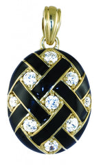 Black Weave Locket Crystal Pendant - TimeLine Gifts