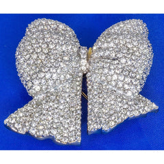 Bow Clear Crystal Brooch