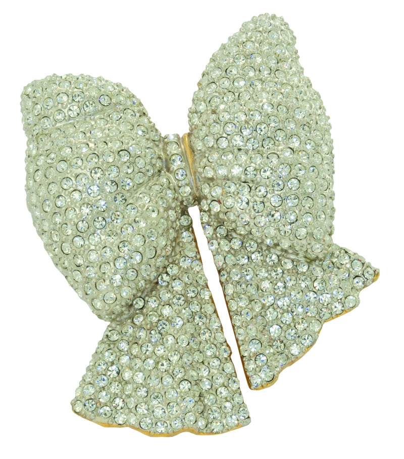 Bow Clear Crystal Brooch