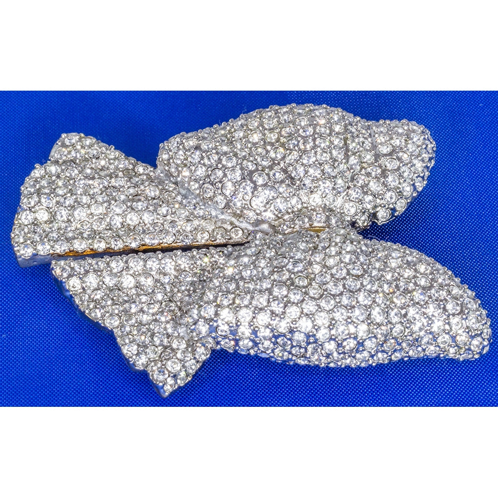 Bow Clear Crystal Brooch